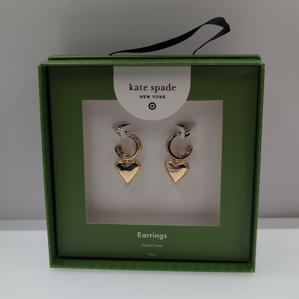 Kate Spade New York Hoop Heart Earrings